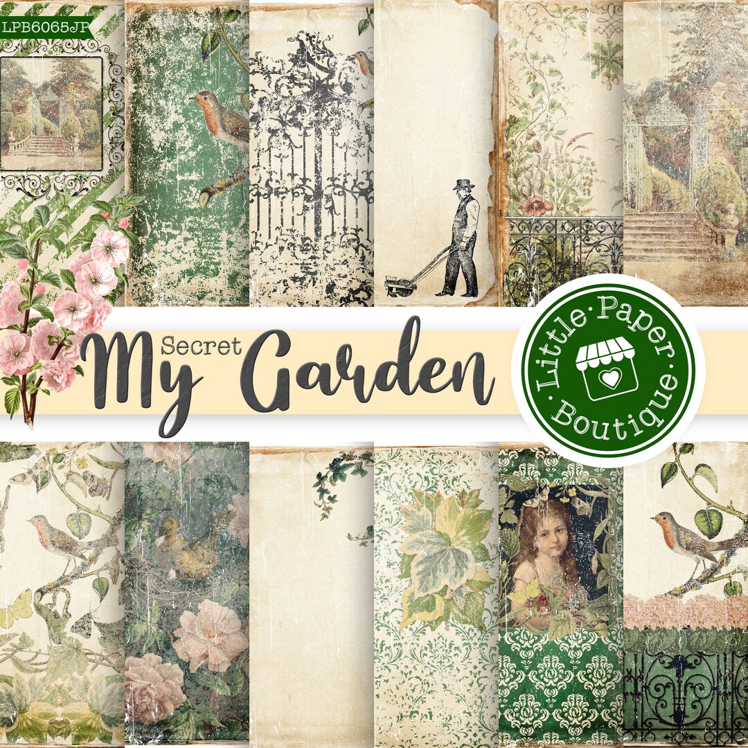 Floral Digital Junk Journal Pages, Shabby Chic Digital Paper Pack ...
