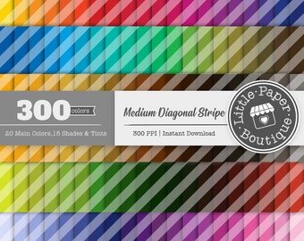 Diagonal Stripes Pattern Digital Paper,Diagonal Stripes Digital Paper Pack,Scrapbook Paper,Rainbow Background Stripe Digital Paper