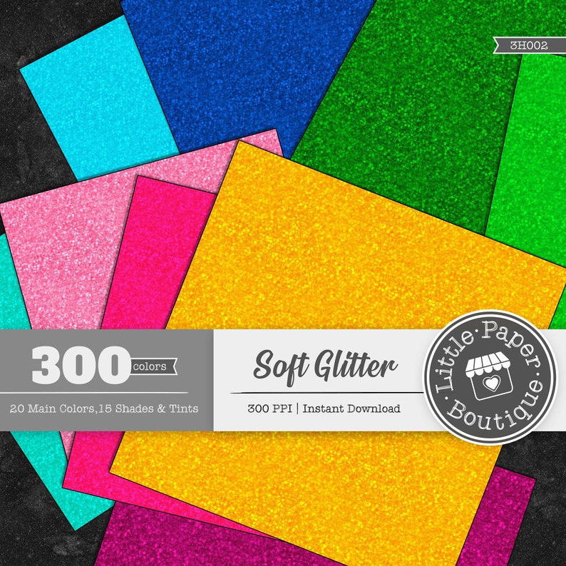 300pcs Glitter Background Digital Paper Pack for Commercial Use ...