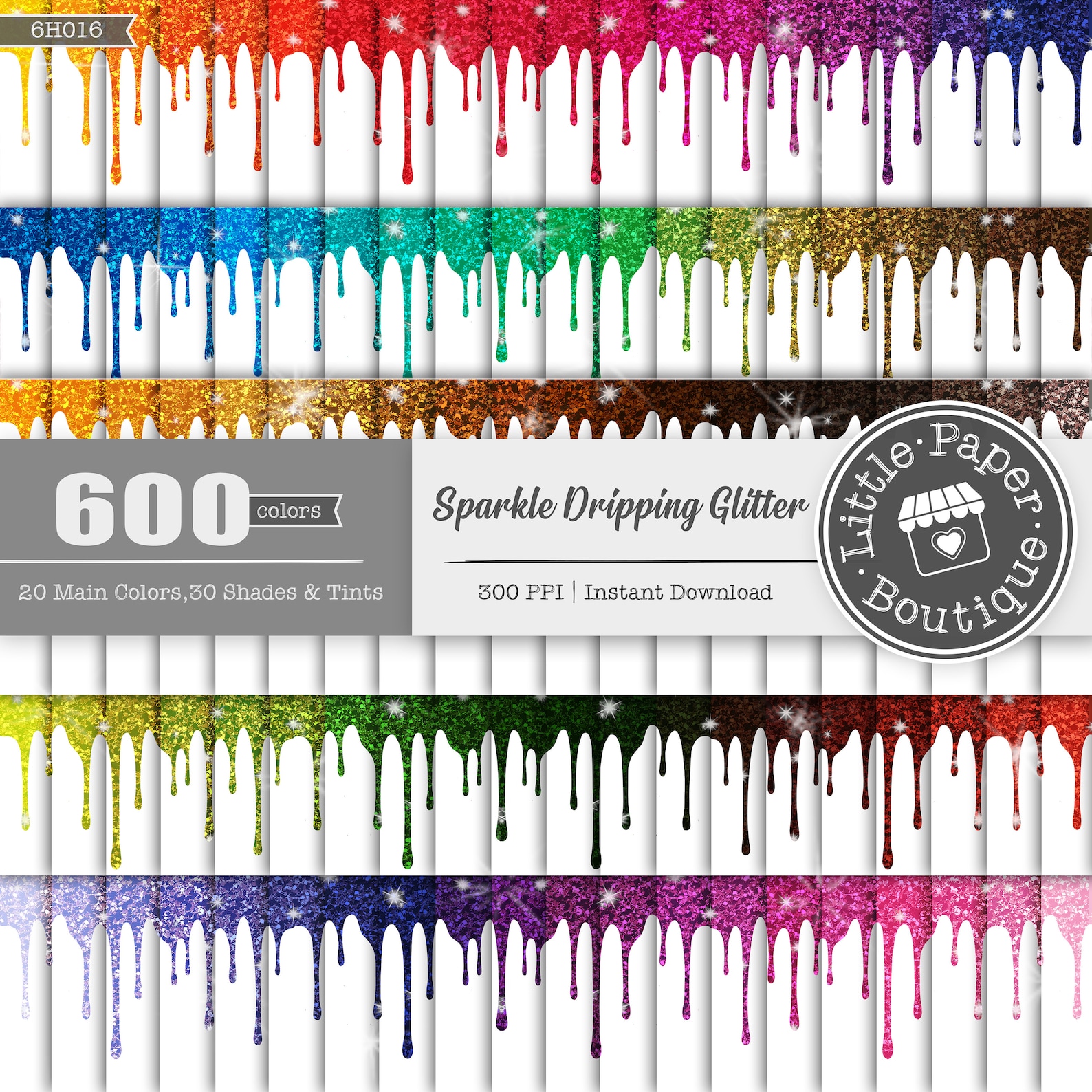 600pcs Dripping Glitter Background Digital Paper Pack for Commercial ...