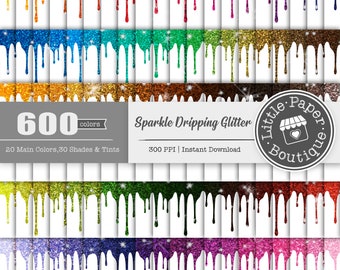 600pcs Dripping Glitter Background Digital Paper Pack for Commercial Use (Seamless Design) gold glitter digital paper TRANSPARENT Background