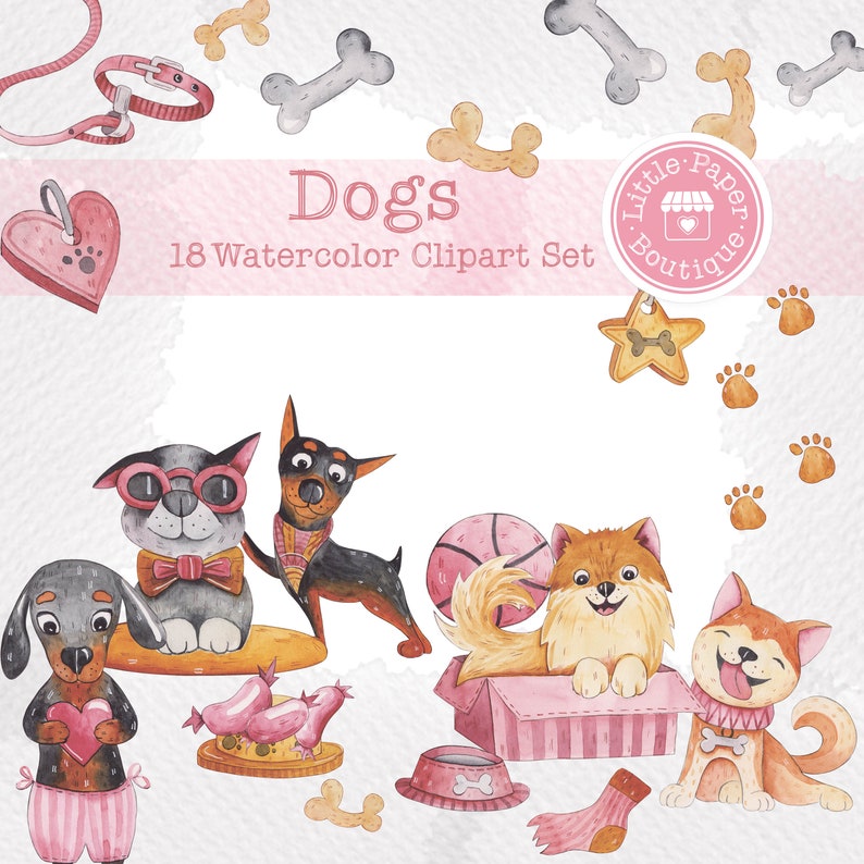 Pet clipart dog clipart clipart boston terrier bulldog Dog breeds Puppies clipart graphics Dog Bundle Dog Illustrations Dog lovers gift