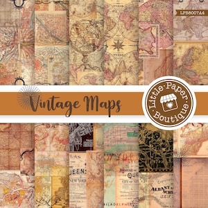 Digital Antique Map - Printable - Antique Old Map Double Hemisphere Circa 1800s Map - Print Map - Antique Vintage Map