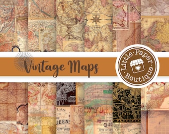 Digital Antique Map - Printable - Antique Old Map Double Hemisphere Circa 1800s Map - Print Map - Antique Vintage Map