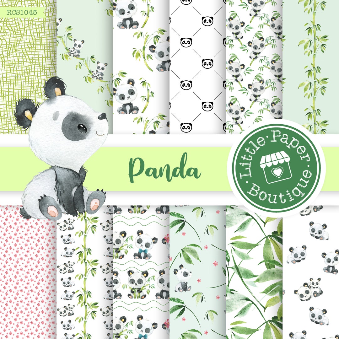 SEAMLESS Panda Digital Paper, Panda Pattern, Spring Digital Paper,kids ...