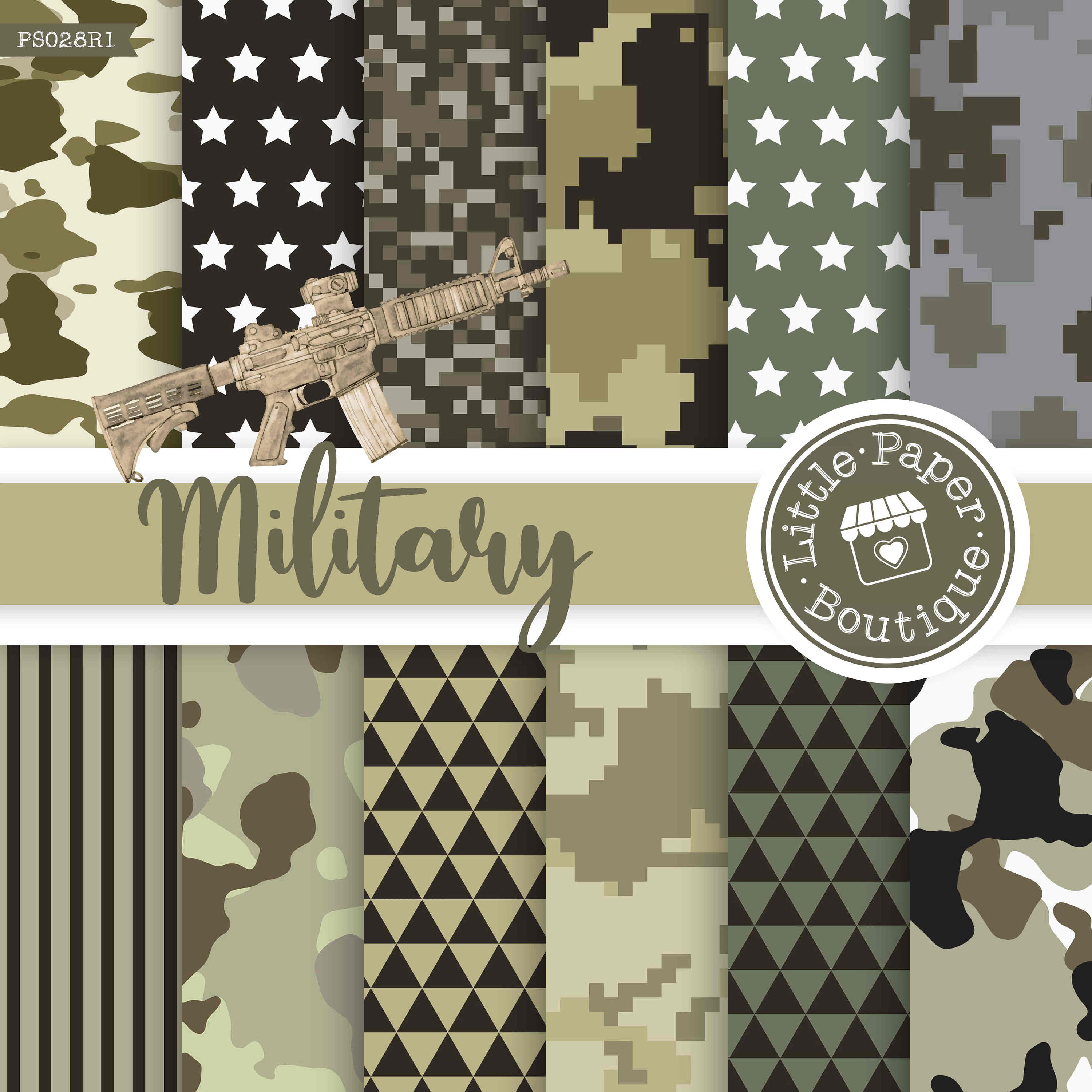 Grey Camo Pattern Poster Size A4 / A3 Camouflage Army Forces