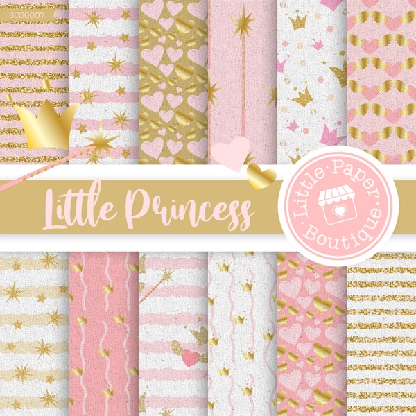 Princess Digital Paper, SEAMLESS Cute Princess digital paper,Digital Paper Pack, SEAMLESS Background, Princess Pattern