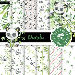 SEAMLESS Panda Digital Paper, Panda Pattern, Spring Digital Paper,Kids Pattern, Panda Bear Digital Paper, Panda Printable Paper, Panda Bear