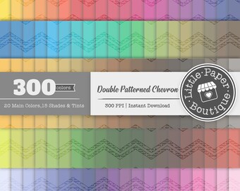 100 Chevron Digital Paper, Rainbow Chevron Backgrounds, Zig Zag, Bright Colors, Scrapbooking - Commercial Use Bright Chevron Digital Paper