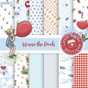 SEAMLESS Winnie the Pooh Digital Paper Digital Pastel Designs scrapbook birthday baby shower invitation craft projects pooh bear winnie