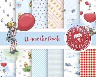 SEAMLESS Winnie the Pooh Digital Paper Digital Pastel Designs scrapbook birthday baby shower invitation craft projects pooh bear winnie