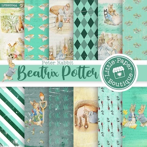 Peter Rabbit Paper Pack, Beatrix Potter, Digital Paper, Printable Paper ...