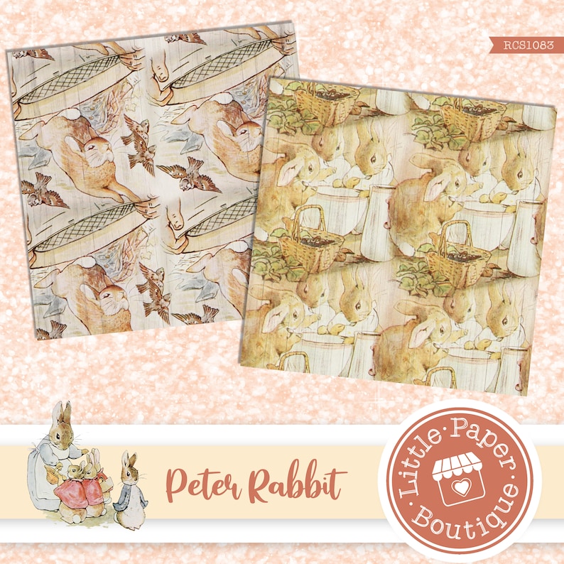 Printable Peter Rabbit Patterns SEAMLESS Peter Rabbit by Beatrix Potter Digital Backgrounds A4 & Letter ...