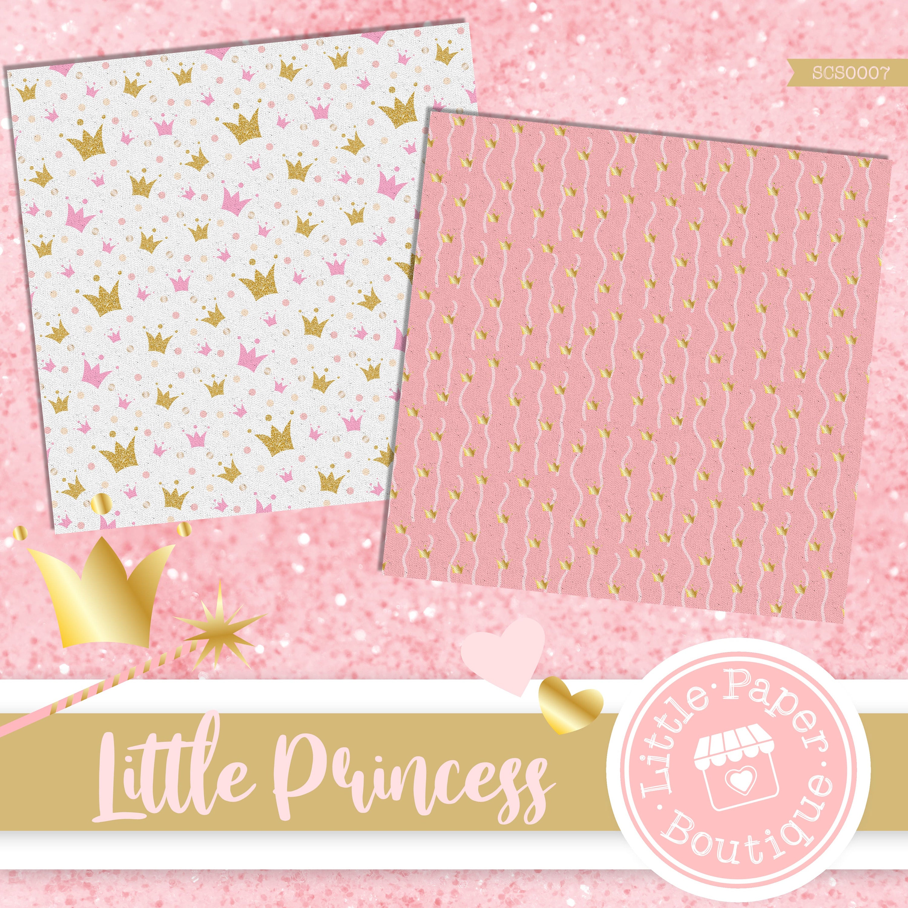 Princess Digital Paper, SEAMLESS Cute Princess Digital Paper,digital ...