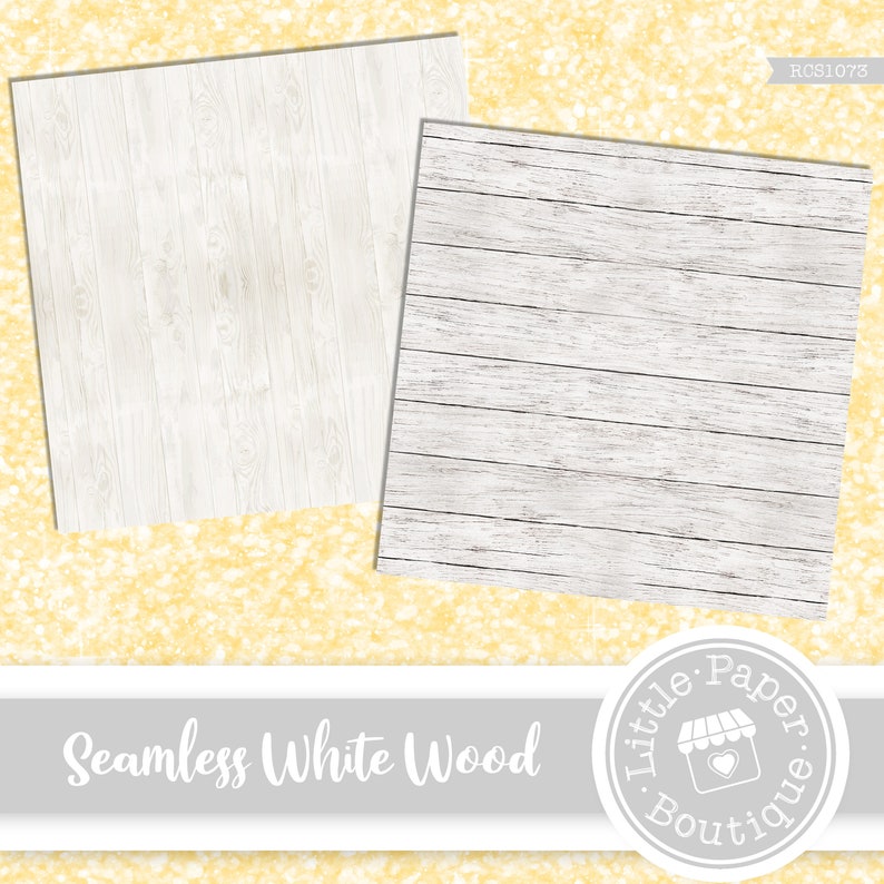 May include: Two seamless white wood textures. The wood has a light, weathered look. The text "Seamless White Wood" is at the bottom of the image.