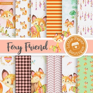 Fox Print, Scrapbook Paper, Fox Paper, Fox Pattern, Arctic Fox, Fox Theme, Foxes Paper, Printable Background,fox scrapbook, fox pattern