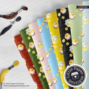 Busy Bee Digital Paper, Scrapbook Papers, Background, Polka Dots, Stripes Bumble Bee, Bee Patterned Paper Pack, Honeycomb, Chevron, Yellow