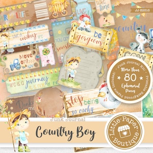 Farm Life Country Living Digital Junk Journal Kit (FULL KIT) with Scrapbook Printable Papers, Tickets and Ephemera for COMMERCIAL Use