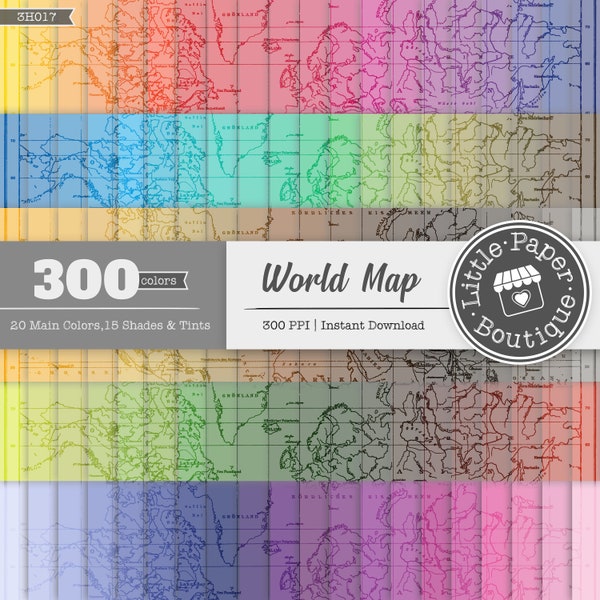 100 Rainbow Maps Textures Digital Paper, Vintage Background, World Maps, Coloured Maps, Map Digital Paper Printable Maps Shabby Chic Wedding