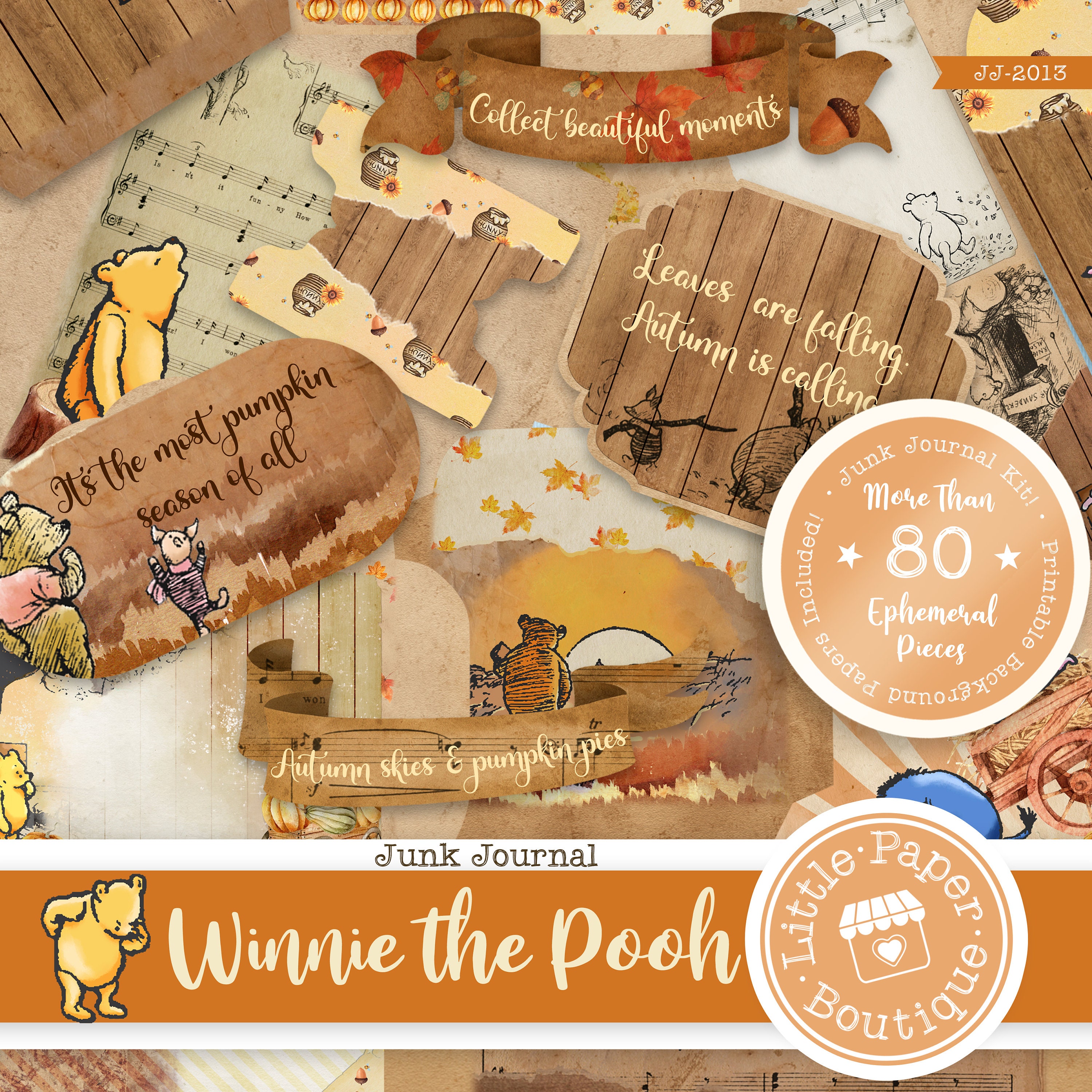 Winnie the Pooh Classic (#4) Digital Junk Journal Kit (FULL KIT) With ...