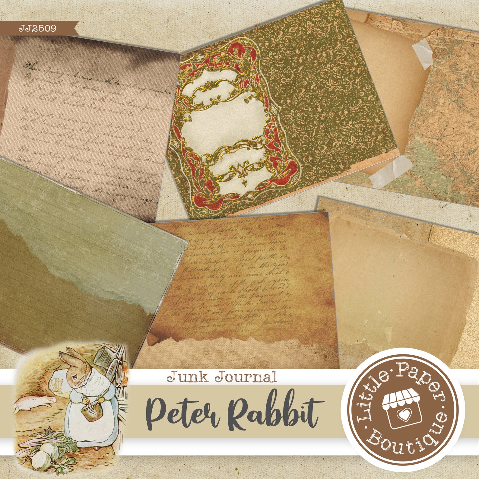 Peter Rabbit by Beatrix Potter Digital Junk Journal Kit (FULL KIT) With ...