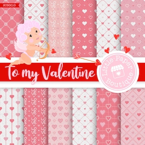 Valentine Digital Paper, SEAMLESS Love digital paper, Valentine Love Digital Paper Pack, SEAMLESS Valentine Background, Heart Love Pattern