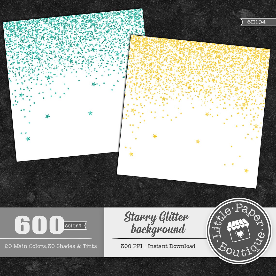 600pcs Glitter TRANSPARENT Background Digital Paper Pack Commercial Use ...