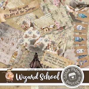 The Wizarding World Magical Junk Journal Kit (KOMPLETTES KIT) mit Scrapbook-druckbaren Papieren, Tickets und Ephemera für die KOMMERZIELLE Nutzung Active