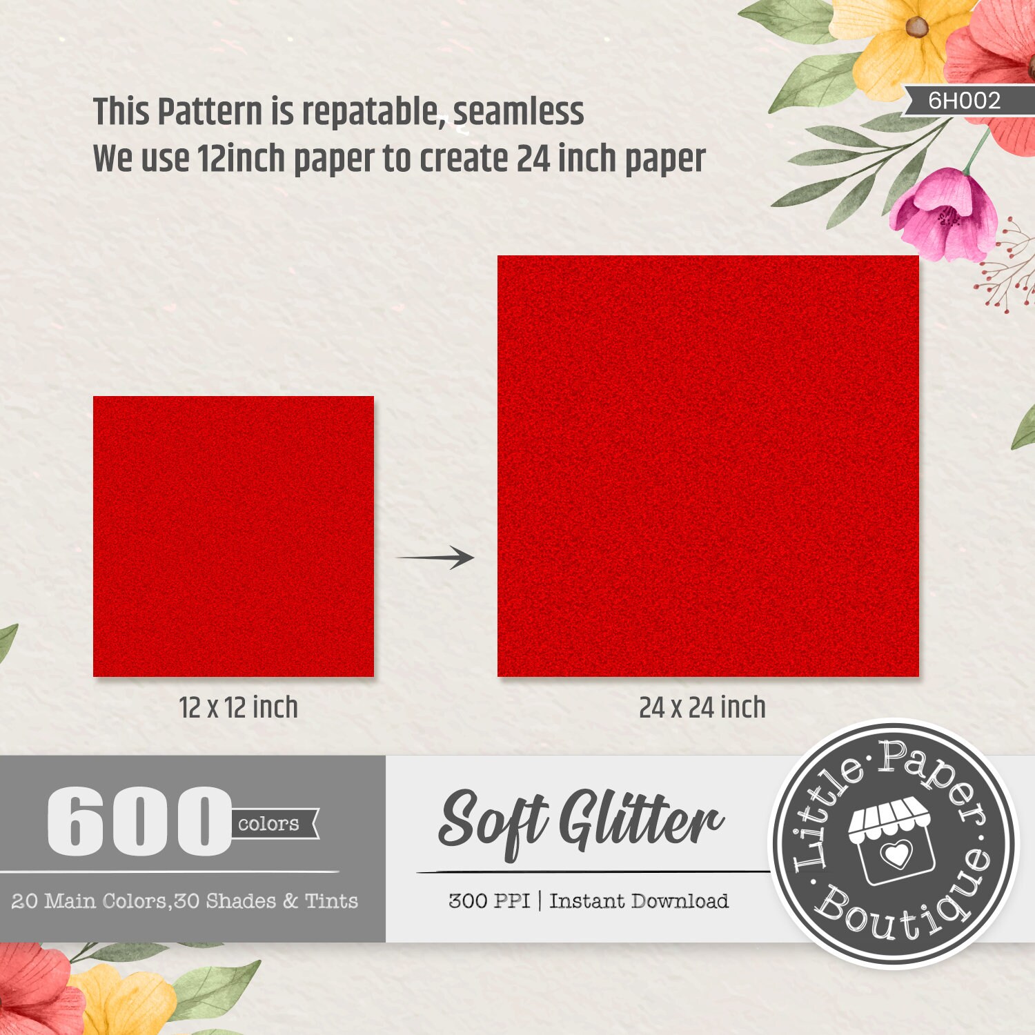 600pcs Glitter Background Digital Paper Pack for Commercial Use ...