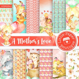 Baby Girl Digital Paper, Mother and baby, Mommy and me digital paper, Mother's Day Digital Paper, Mom, Mother, Mommy, Mum, Invitation Card