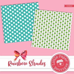 Bright Rainbow Digital Paper Set - Rainbow Patterned Paper, Polka ...