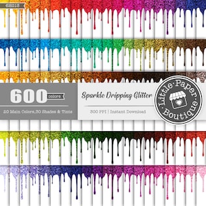 600pcs Dripping Glitter Background Digital Paper Pack for Commercial Use (Seamless Design) gold glitter digital paper TRANSPARENT Background