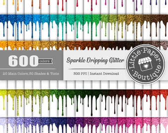 600pcs Dripping Glitter Background Digital Paper Pack for Commercial Use (Seamless Design) gold glitter digital paper TRANSPARENT Background