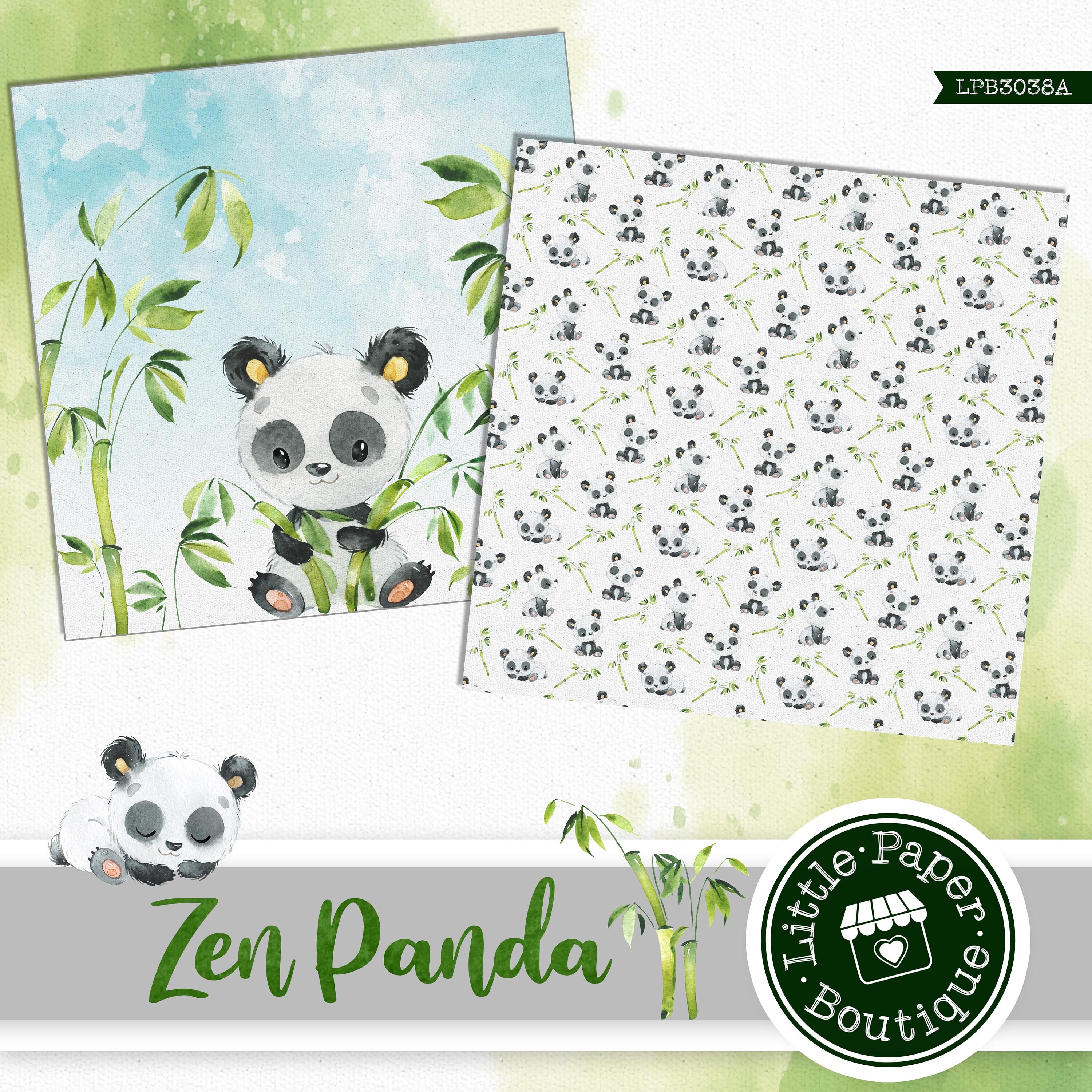 Panda Digital Paper Panda Pattern Spring Digital PaperKids - Etsy 日本