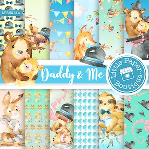 Dad Father scrapbook paper (Happy fathers day) Digital Paper Pack Fathers Day Digital Best Dad Printable Patterns Family Day Backgrounds