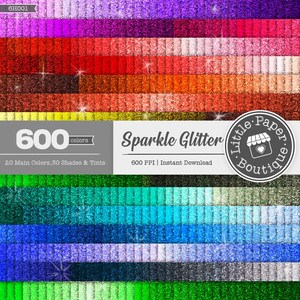 600pcs Glitter Background Digital Paper Pack for Commercial Use ...