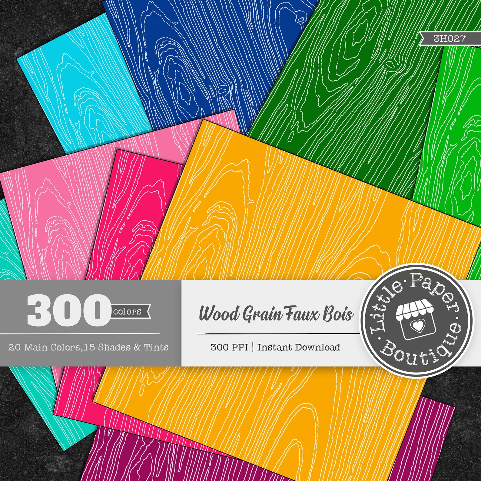 300 Wood Grain Digital Paper 12x12 Digital Scrapbooking Etsy