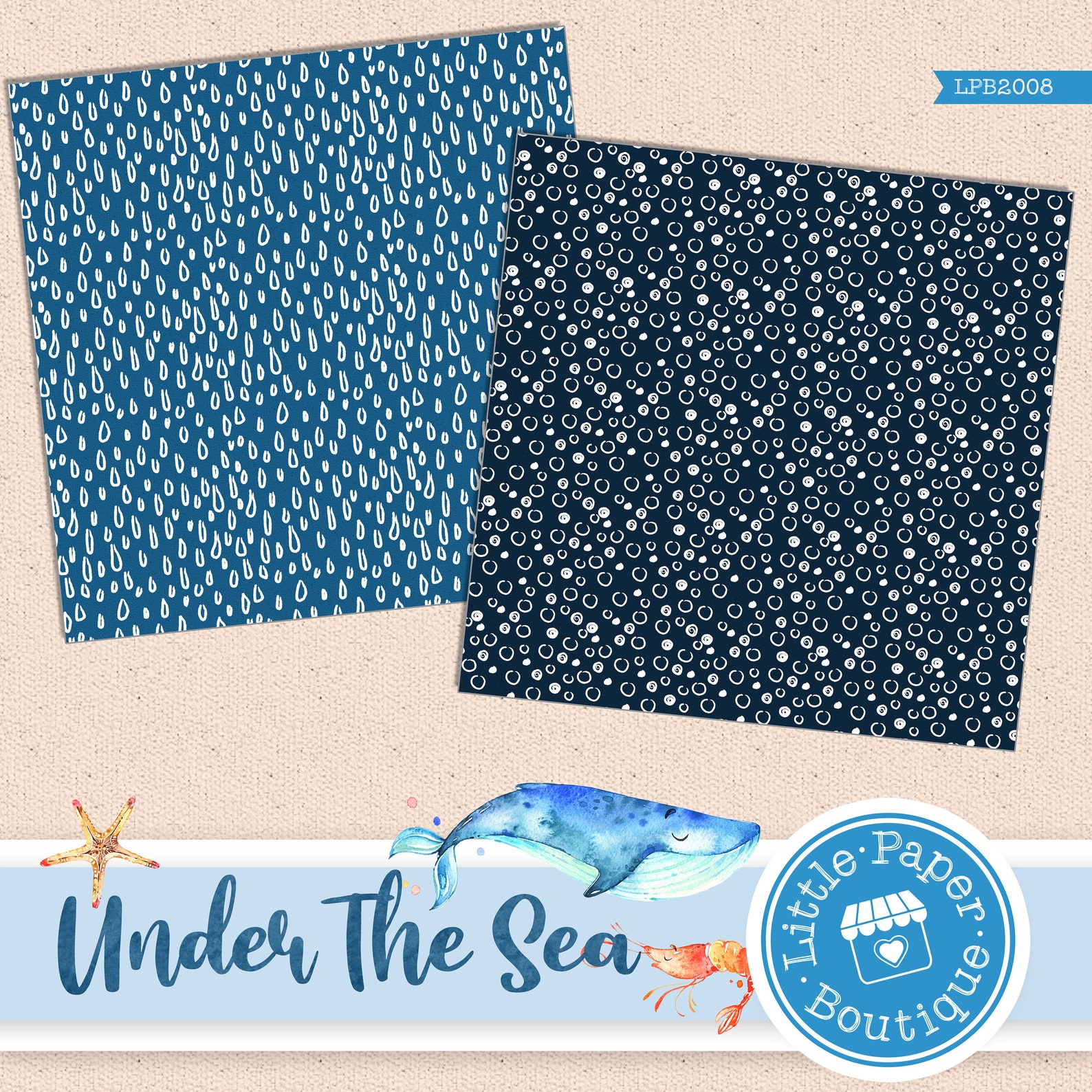 Ocean Friends Marine Life Sea Creatures Digital Paper Pack - Etsy