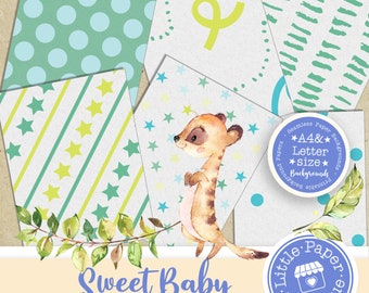 Seamless Baby Blue Digital Paper, Blue, Grey, Baby Boy, Digital Paper, Scrapbook Paper,Digital Paper,A4 & Letter Size 12x12 Digital Paper