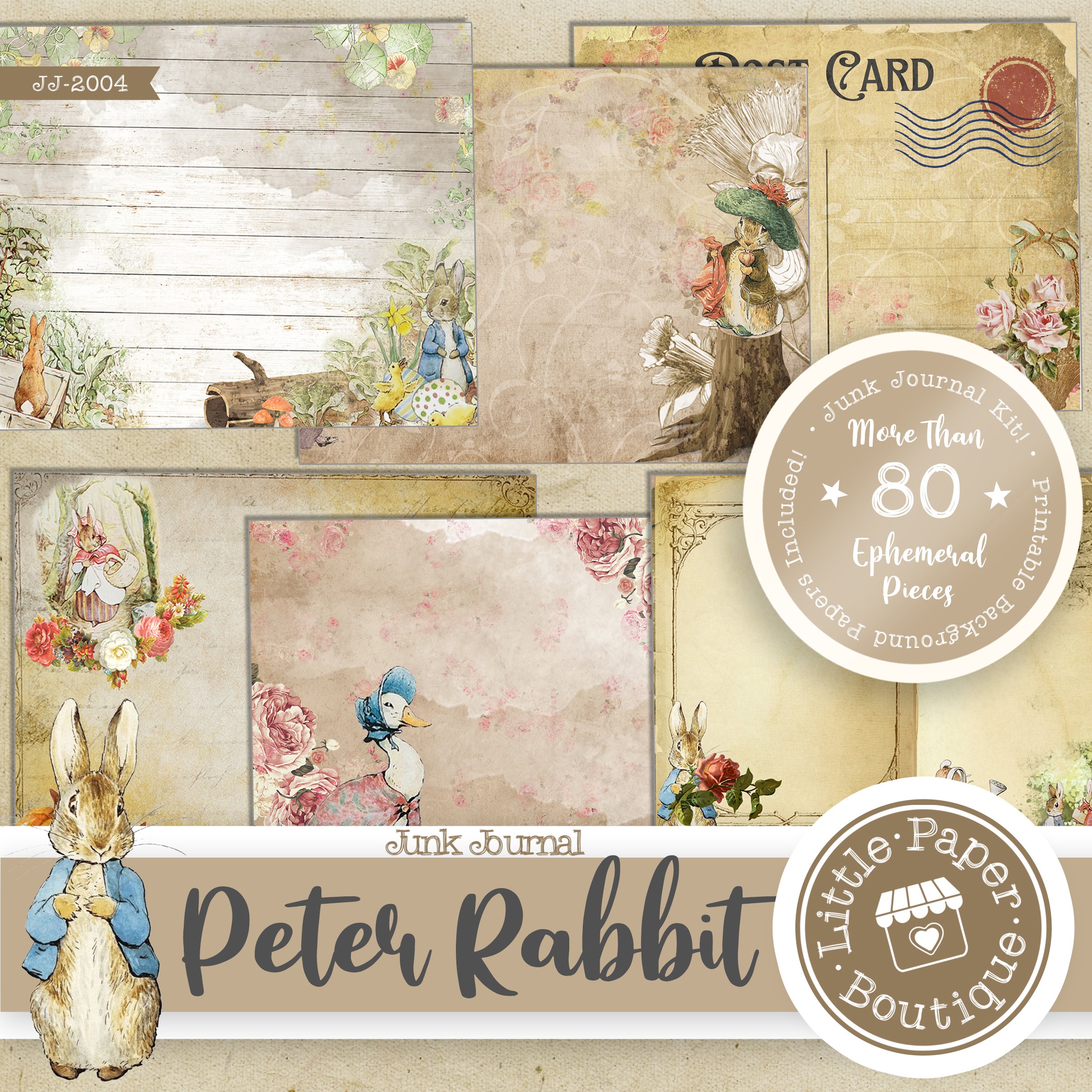 Peter Rabbit by Beatrix Potter Digital Junk Journal Kit (FULL KIT) With ...