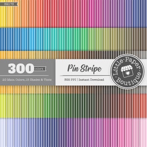 Digital Scrapbook Paper Pinstripes Paper Rainbow Colors Horizontal Stripes Pinstripes Digital Paper Pack Commercial and Personal Use