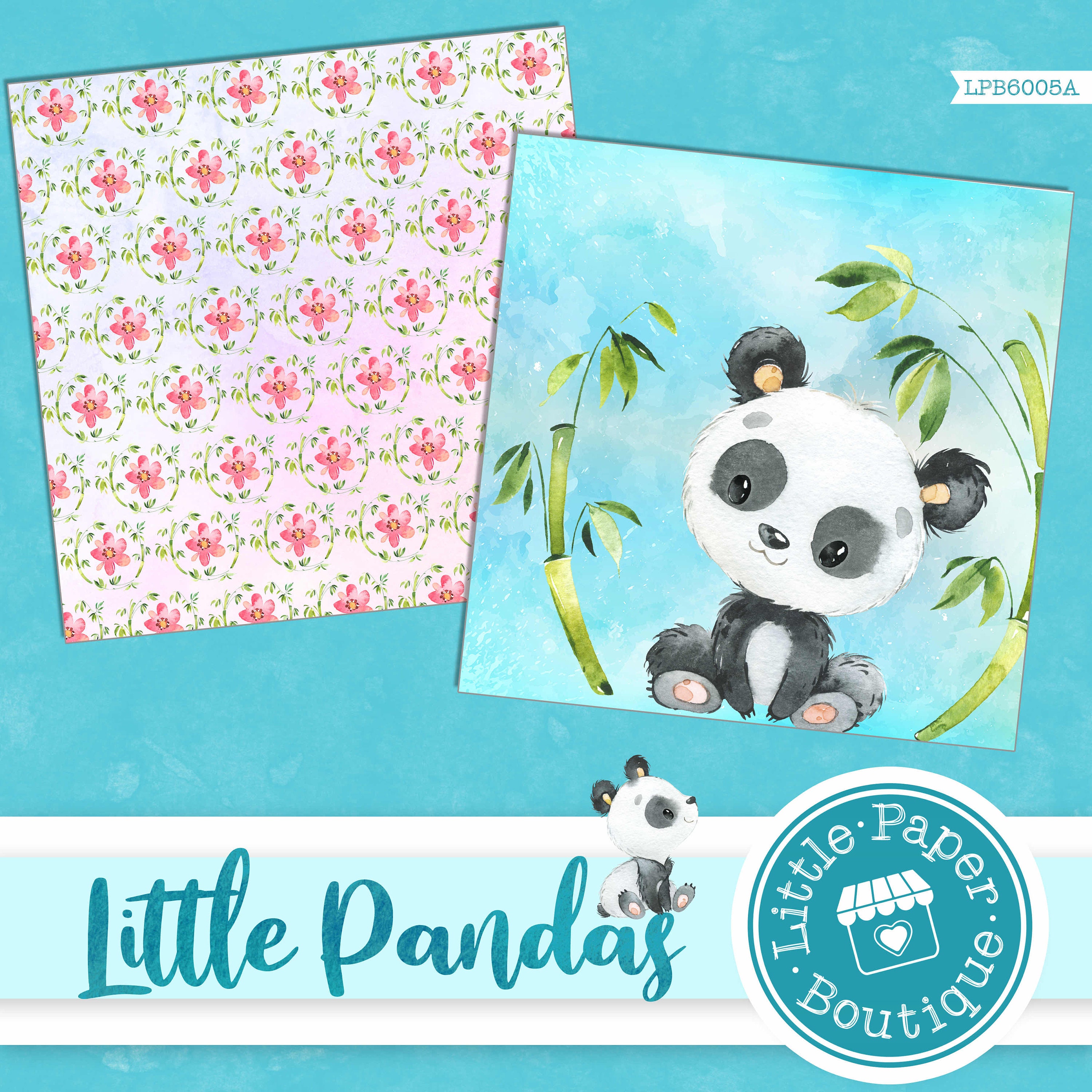 Panda Digital Paper Panda Pattern Spring Digital Paperkids | Etsy