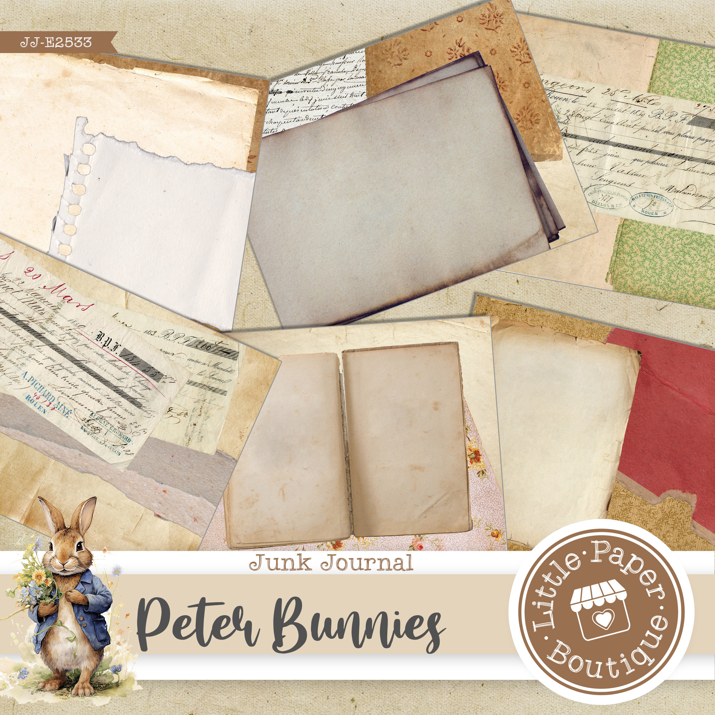 Peter Rabbit by Beatrix Potter Digital Junk Journal Kit (FULL KIT) With ...