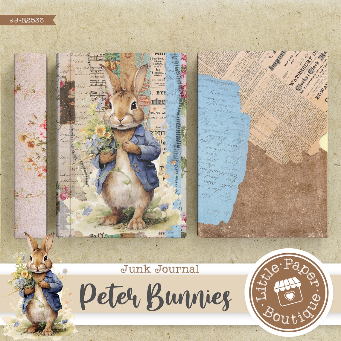 Peter Rabbit by Beatrix Potter Digital Junk Journal Kit (FULL KIT) With ...