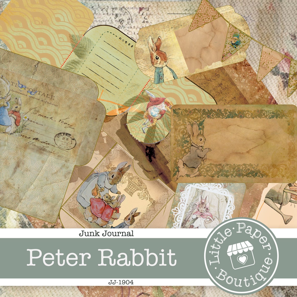 Peter Rabbit by Beatrix Potter Digital Junk Journal Kit (FULL KIT) With ...