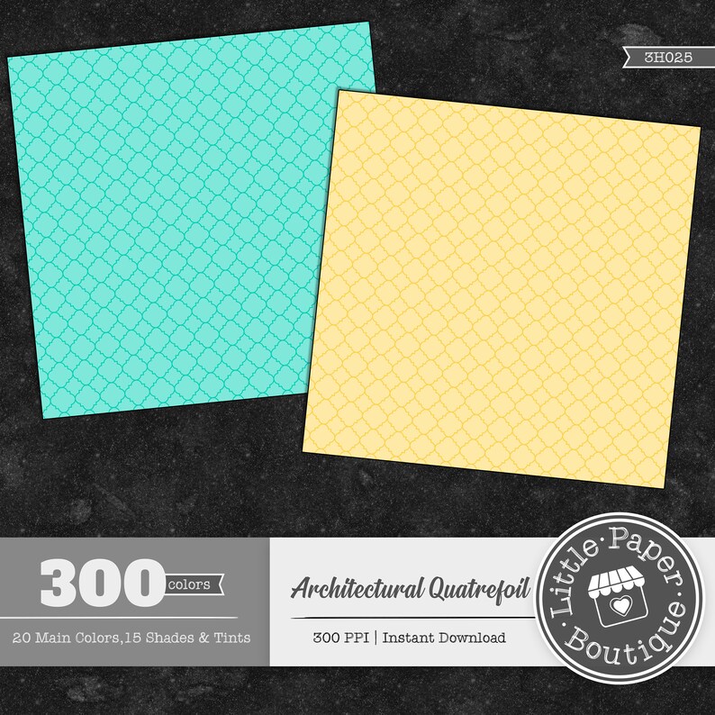 300 Quatrefoil Digital Paper Pack Bundle Set of Digital Scrapbook Papers Digital Graphic,Quatrefoil Paper,Quatrefoil Pattern Scrapbook Paper