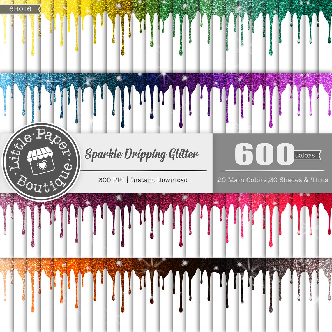 600pcs Dripping Glitter Background Digital Paper Pack for Commercial ...
