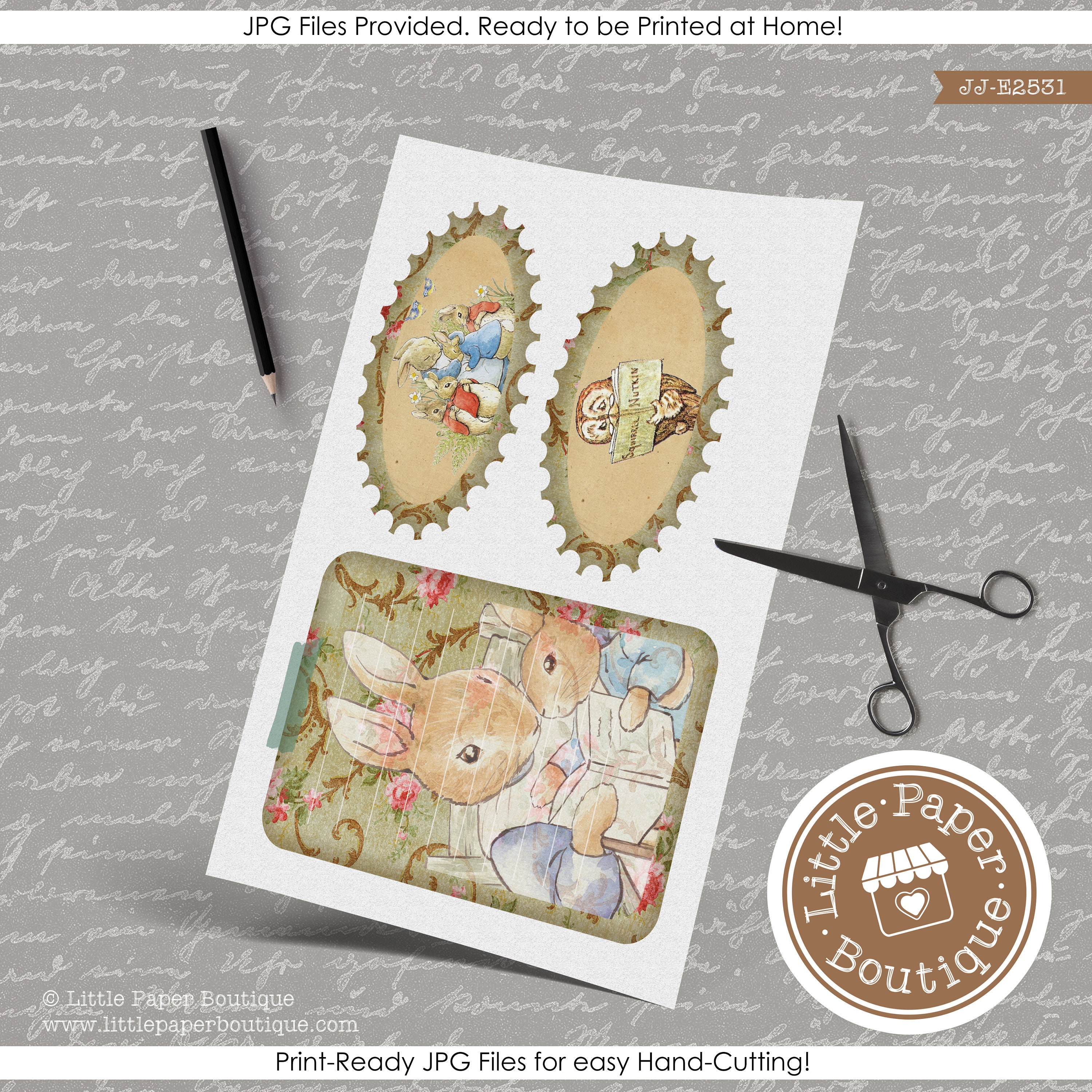 Peter Rabbit by Beatrix Potter Digital Junk Journal Kit (FULL KIT) With ...
