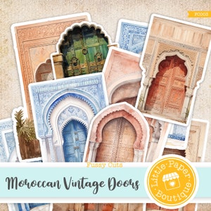 Printable Moroccan Vintage Doors Fussy Cuts Large Fussy Cut Tags,Junk Journal,Vintage,Cricut,Stickers,Ephemera Scrapbooking Embellishments