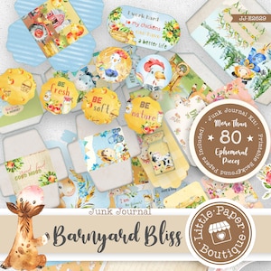 Farm Life Country Living Digital Junk Journal Kit (FULL KIT) with Scrapbook Printable Papers, Tickets and Ephemera for COMMERCIAL Use